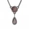 BG necklace with moldavite and garnet 255K - Metal: Silver - gold plated 925, Stone: Moldavit and garnet