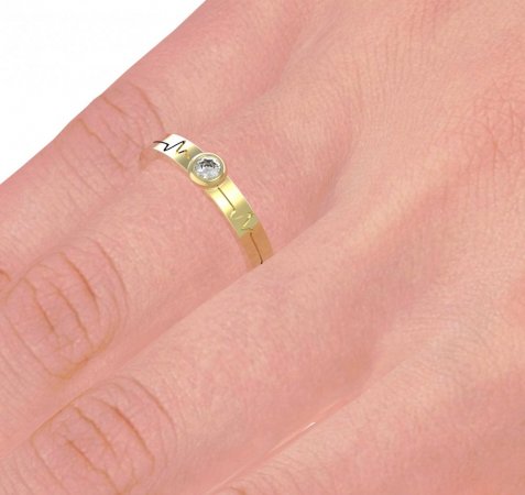 BG zlatý snubní prsten SN01/550 - Kov: Žluté zlato 585, Kámen: Bílý kubický zirkon