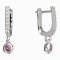 BeKid, Gold kids earrings -101 - Switching on: English, Metal: White gold 585, Stone: Red cubic zircon