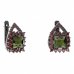 BG earring square stone 499-90 - Metal: Silver 925 - rhodium, Stone: Garnet