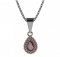 BG pendant drop stone 454-0 - Metal: Silver 925 - rhodium, Stone: Garnet