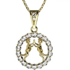 BG zlatý diamantový přívěšek Blíženci 044 Žluté zlato - 585 Diamant lab-grown