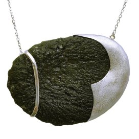 BG náhrdelník přírodní kámen-Vltavín 024