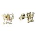 BeKid, Gold kids earrings -1184 - Switching on: Puzeta, Metal: Yellow gold - 585, Stone: Red cubic zircon