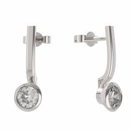 BG zlaté náušnice 555 Bílé zlato - 585 Diamant