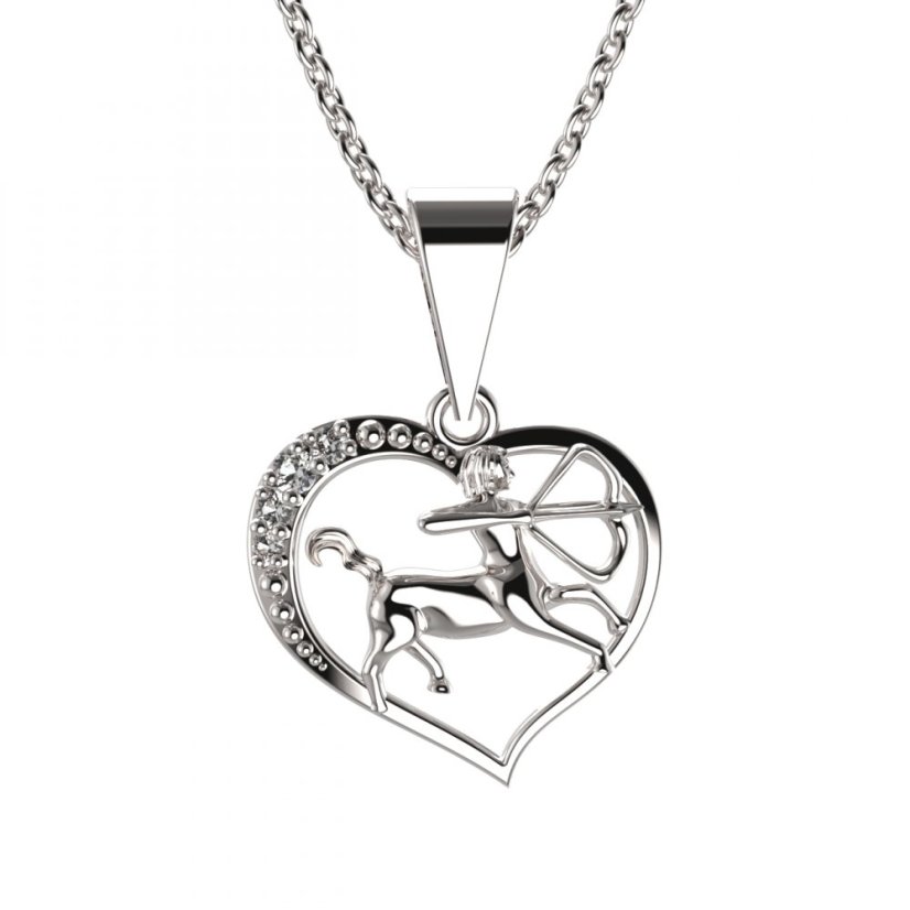 BG zlatý přívěšek Střelec 042 Bílé zlato - 585 Diamant