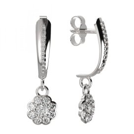BG zlaté náušnice 552 Bílé zlato - 585 Diamant