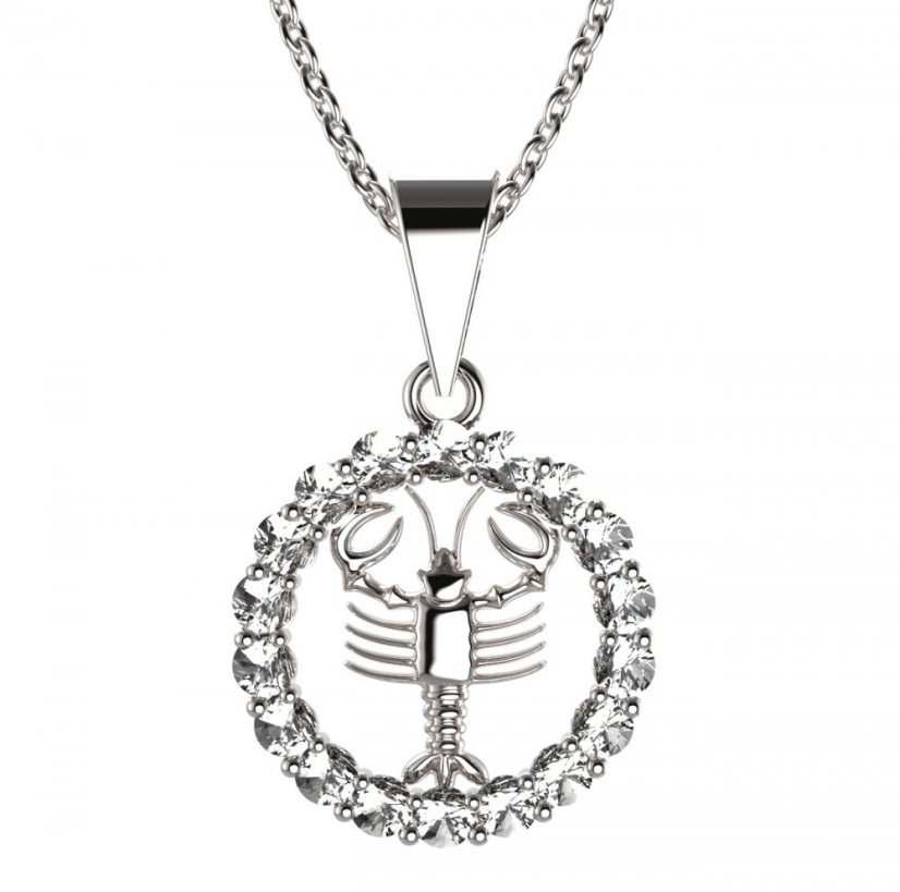 BG zlatý přívěšek Rak 044 Bílé zlato - 585 Diamant