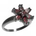 BG prsten ve tvaru hvězdy 520-I - Kov: Stříbro 925 - rhodium, Kámen: Granát