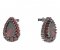 BG earring drop stone -  633 - Metal: Silver 925 - rhodium, Stone: Garnet