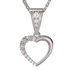 BG zlatý přívěšek srdíčko 1255 Bílé zlato - 585 Diamant