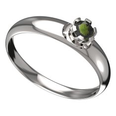 BG vltavínový prsten 869T Bílé zlato - 585 Vltavín