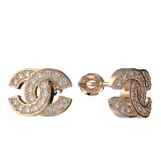 BG zlaté náušnice polokruh 1372 Růžové zlato 585 (30-90dní) Diamant