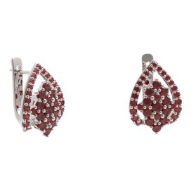 BG náušnice ve tvaru hvězdy 536-90 Stříbro 925 - rhodium Granát