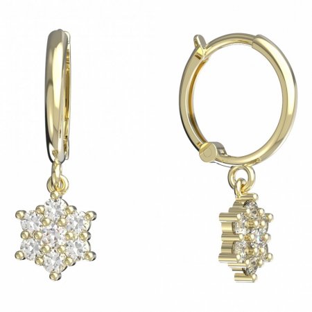 BeKid, Gold kids earrings -109 - Switching on: Chain 9 cm, Metal: White gold 585, Stone: Green cubic zircon