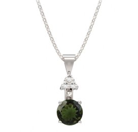 BG přívěs kruhového tvaru 474-87 Stříbro 925 - rhodium Vltavín a kubický zirkon