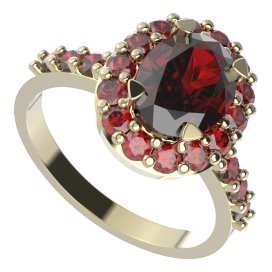 BG prstýnek 728 Stříbro 925 - pozlacené Granát