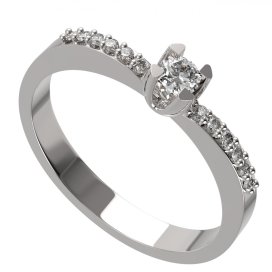 BG zlatý diamantový prstýnek 772 Bílé zlato - 585 Diamant lab-grown