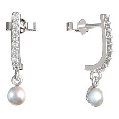 BeKid dětské náušnice 1290 s perlou Bílé zlato - 585