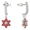 BeKid, Gold kids earrings -090 - Switching on: Circles 15 mm, Metal: White gold 585, Stone: Red cubic zircon