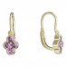 BeKid, Gold kids earrings -295 - Switching on: Brizura 0-3 roky, Metal: Yellow gold 585, Stone: Pink cubic zircon