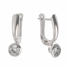 BG zlaté náušnice 555 Bílé zlato - 585 Diamant