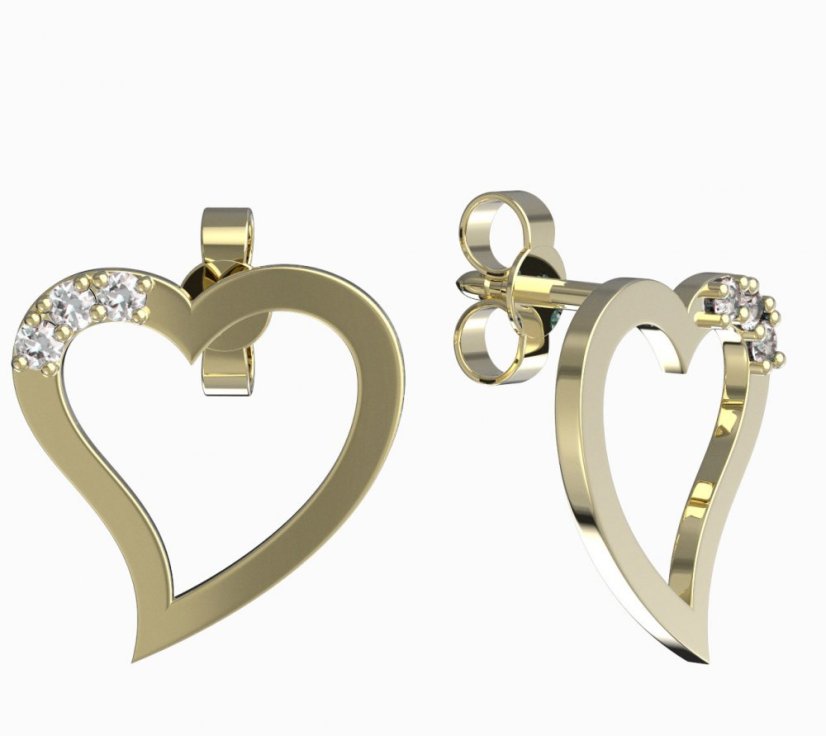 BeKid dívčí náušnice srdíčko 1261 Bílé zlato - 585 Diamant