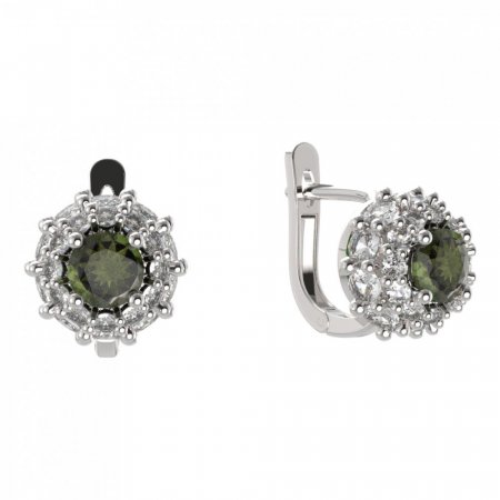 BG earring circular 751-07 - Metal: Silver 925 - rhodium, Stone: Garnet