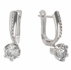 BG zlaté náušnice 872 Bílé zlato - 585 Diamant