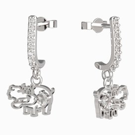 BeKid dětské náušnice hrošík 1188 Bílé zlato - 585 Diamant