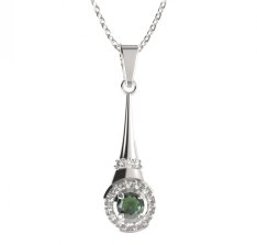 BG přívěs ktlhového tvatl 541-C Stříbro 925 - rhodium Vltavín a  kubický zirkon