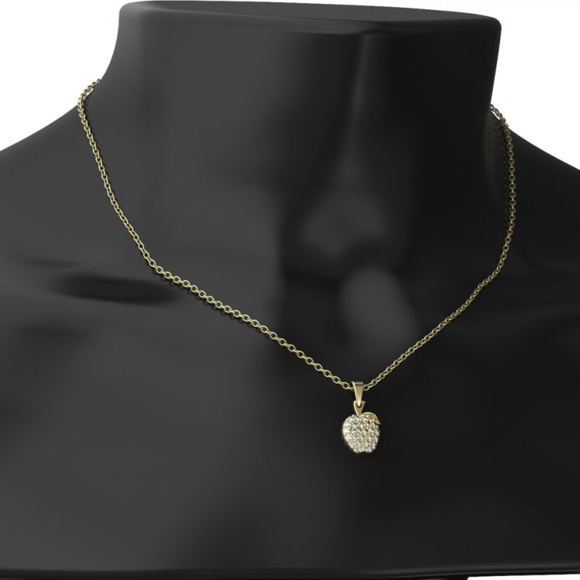 BG zlatý diamantový přívěšek - Jablko 801 Růžové zlato 585 (30-90dní) Diamant lab-grown
