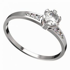 BG zlatý prstýnek 870J Bílé zlato - 585 Bílý kubický zirkon