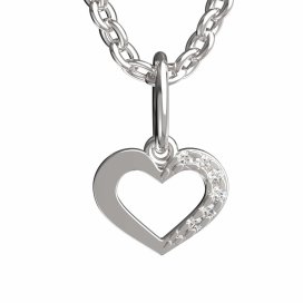 BeKid dětský přívěšek srdíčko 597 Bílé zlato - 585 Bílý kubický zirkon