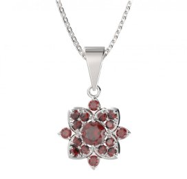 BG přívěs oválný 735-0 Stříbro 925 - rhodium Granát