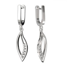 BG zlaté náušnice 462 Bílé zlato - 585 Diamant