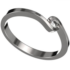 BG zlatýprstýnek 1149 /zásnubní/ Bílé zlato - 585 Diamant