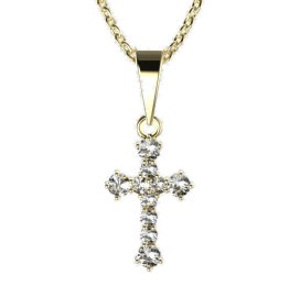 BG zlatý přívěšek křížek 256 Žluté zlato - 585 Diamant