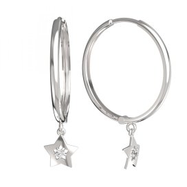 BG zlaté náušnice hvězdička 824 Bílé zlato - 585 Diamant
