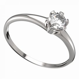 BG zlatý prstýnek 870I Bílé zlato - 585 Bílý kubický zirkon