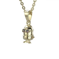 BG zlatý přívěšek Hlava Mimoň 1392 Stříbro 925 - pozlacené Granát