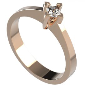 BG zlatý diamantový prstýnek 775 Růžové zlato 585 (30-90dní) Diamant lab-grown
