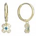 BeKid, Gold kids earrings -830 - Switching on: Circles 15 mm, Metal: Yellow gold 585, Stone: Light blue cubic zircon