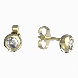 BG zlaté náušnice 102 Žluté zlato - 585 Diamant