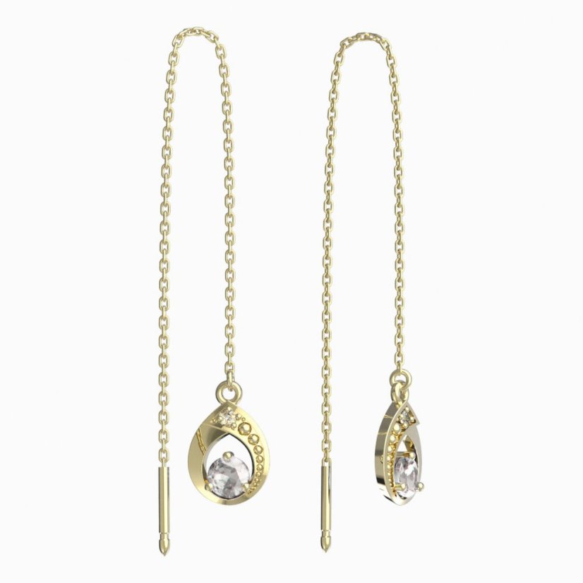 BeKid dětské náušnice 1242-3,5 Žluté zlato - 585 Diamant