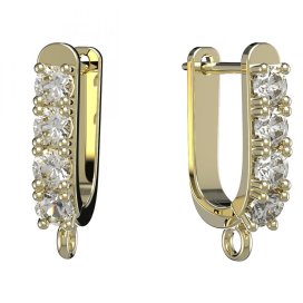 BG zlatý závěs dámské náušnice /96 Žluté zlato - 585 Bílý kubický zirkon