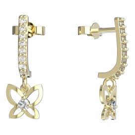 BeKid dětské náušnice motýlek 844 Žluté zlato - 585 Diamant