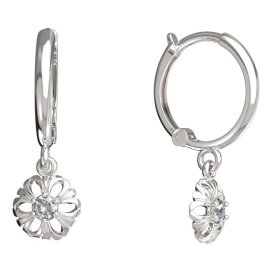 BeKid dětské náušnice kvítek 607 Bílé zlato - 585 Diamant