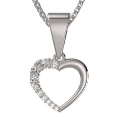 BG zlatý přívěšek srdíčko 1255 Bílé zlato - 585 Diamant