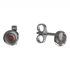 BG náušnice český přírodní granát nebo vltavín  102 Stříbro 925 - ruthenium (30-90dní) Granát